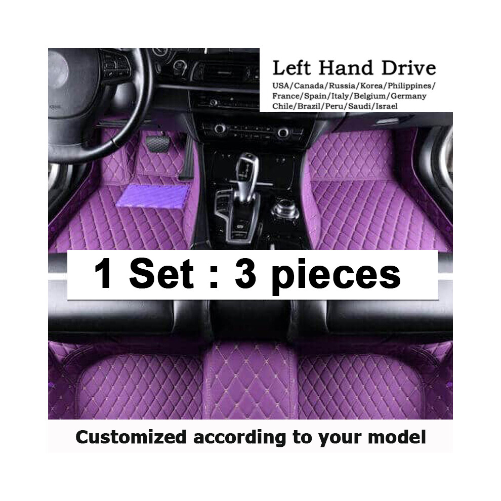 (LHD VIOLET) Tapis de sol de voiture Hyundai i10 2014-2019 Tapis en cuir Tapis de voiture Tapis Coussins durables