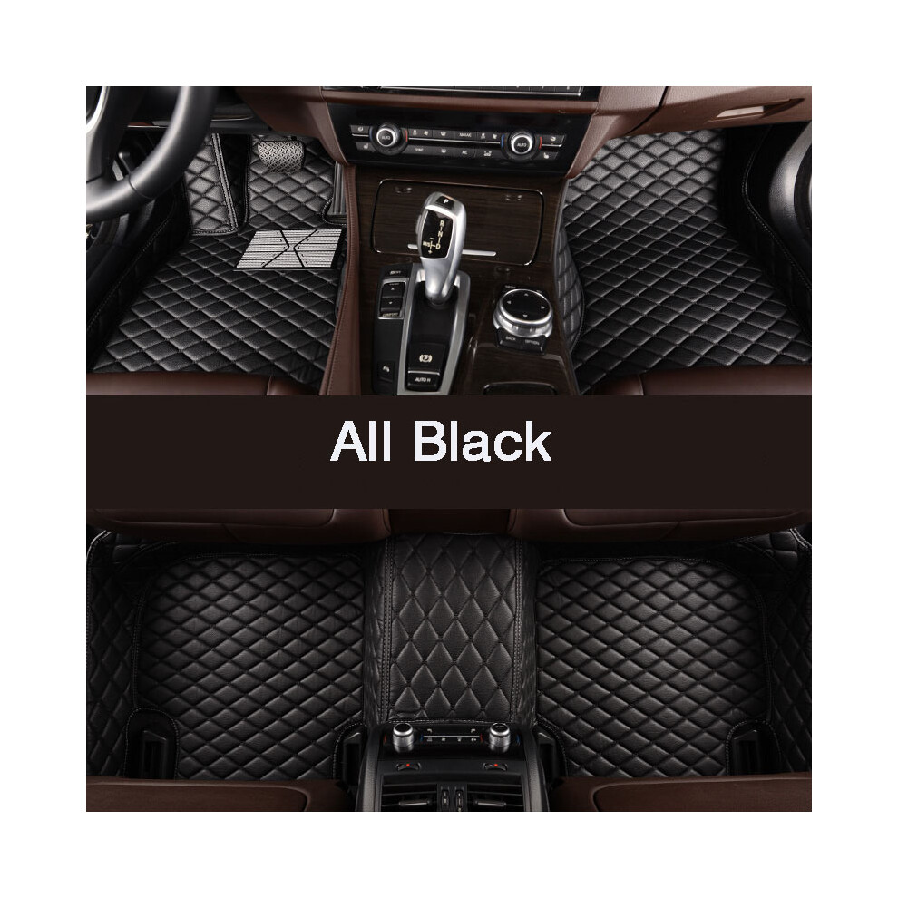Tapis de sol de voiture en cuir personnalisé (tout noir) pour Volkswagen Golf (GTI) Golf (Tour) CC Passat B3/B7/B8