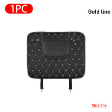(S Gold 1PC Style One) Protection de dossier de siège de voiture en cuir PU Tapis anti-coups de pied pour bébés