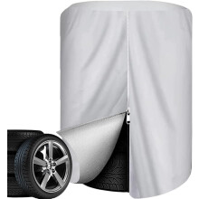 (Silver) Tire Storage Bag - Waterproof Tire Stack Cover - Outdoor Storage and Organization, Large Capacity Wheel Bag for Trucks, Vehicles