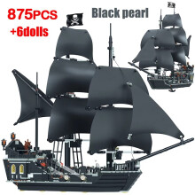 (Sx6002) Blocs de construction de navires pirates de la ville des Caraïbes DIY 4195 Modèle de navire de la vengeance
