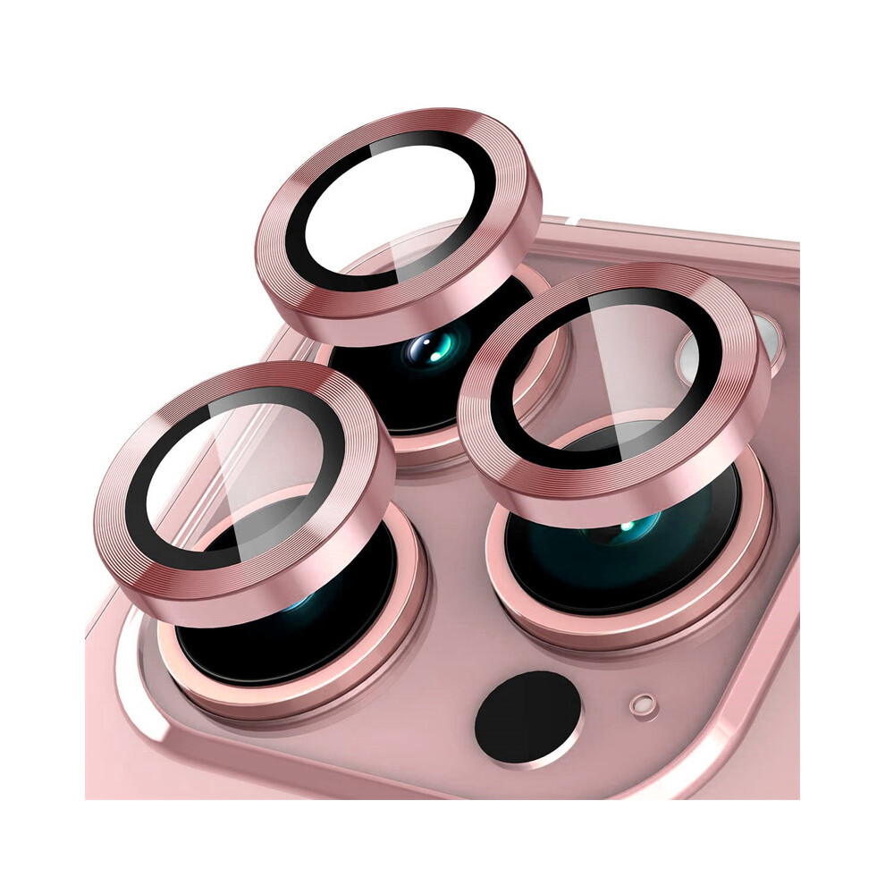 (pour iPhone 12 pro rose) 100 pièces de protection en verre avec anneau en métal pour appareil photo iPhone 11