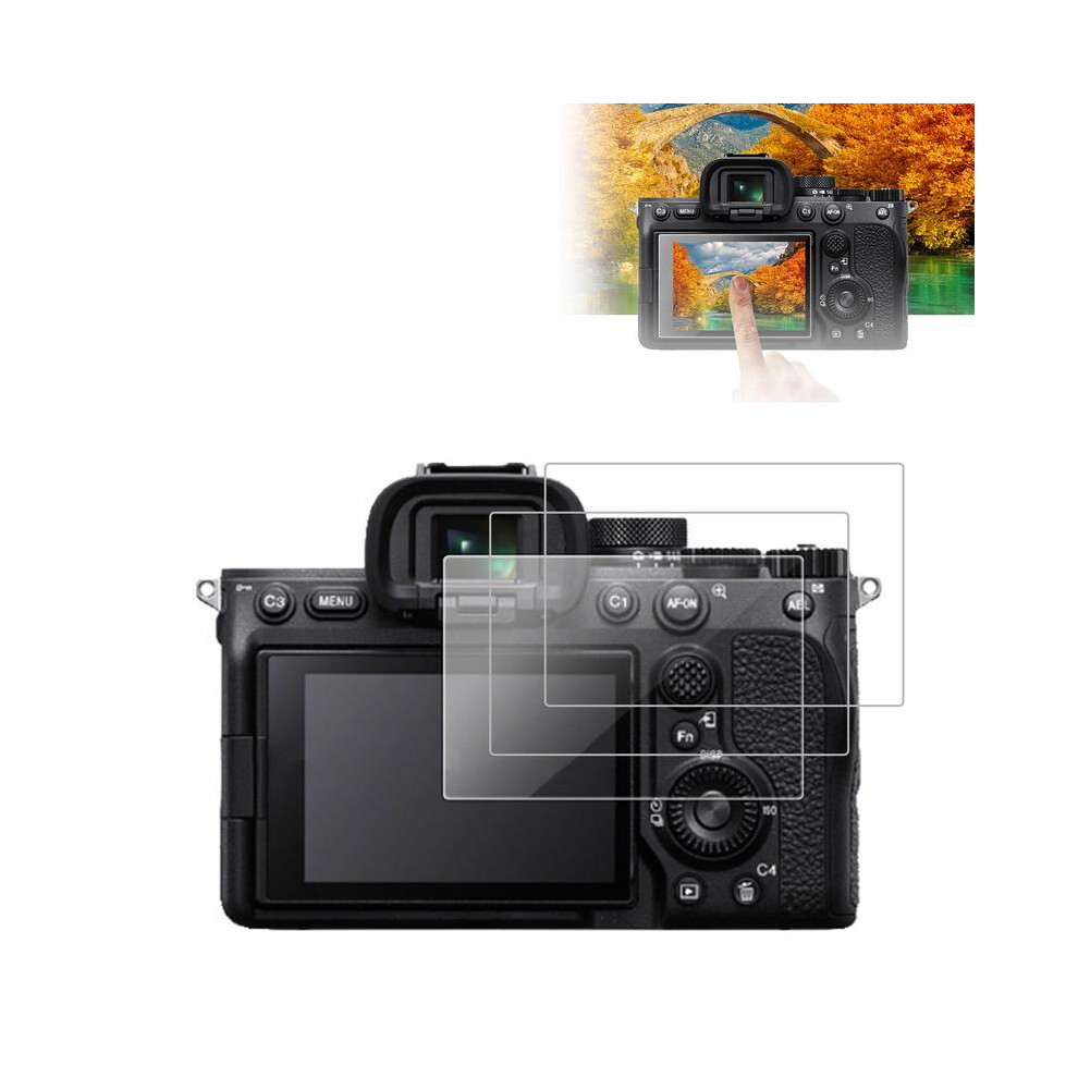 Lot de 3 films de protection d'écran LCD en verre trempé 9H 0,3 mm pour appareil photo Sony Alpha A7IV/A7M4/A74