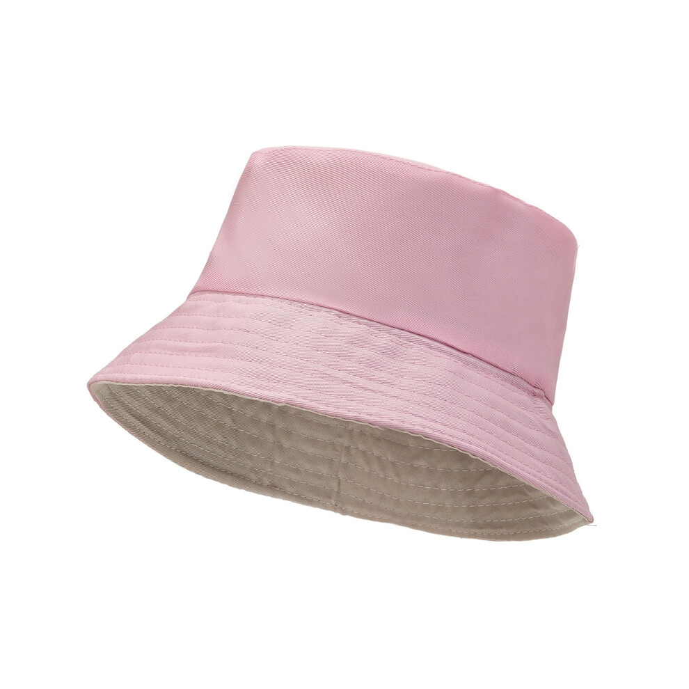 Chapeau bob unisexe en polyester pour femme et homme (56-58 cm, rose et beige)