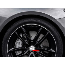 (56 mm Autocollant de roue PGS Noir Argent) 4 pièces Emblème de voiture 3D Enjoliveur de roue Réparation de jante