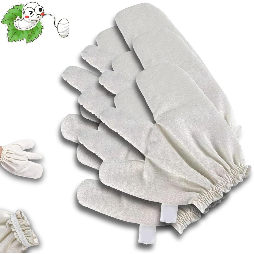 Garshana Glove Raw Silk Massage Glove Massages, Reusable Silk Exfoliator with Elastic Wrist Bands for Spa & Self-Care (2PCS)