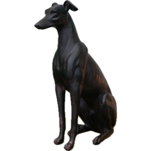 Sitting Greyhound Ornament | Elegant Sculpture | H 30 cm