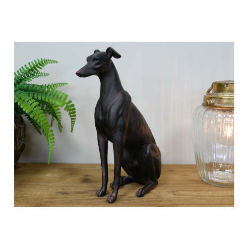 Sitting Greyhound Ornament | Elegant Sculpture | H 30 cm 2