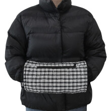 (Black and White Grid) Hand Muffs Warmers - Thickened Women Winter Warm Arm and Hand Warmer | Thermal Hand Muffs Warmers with Adjustable Shoulder Strap for Cold Winter