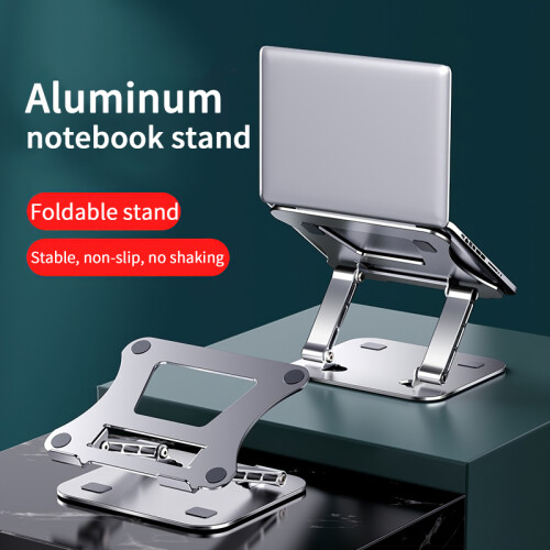 Set Di 2 Mini Supporti Pieghevoli Per Laptop – In Lega Di Zinco E Silicone, Autoadesivi, Invisibili, Argentati, Per Computer E Tablet