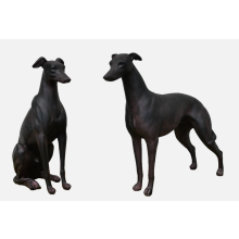 PAIR of Sitting & Standing Greyhound Ornaments | Elegant Sculptures