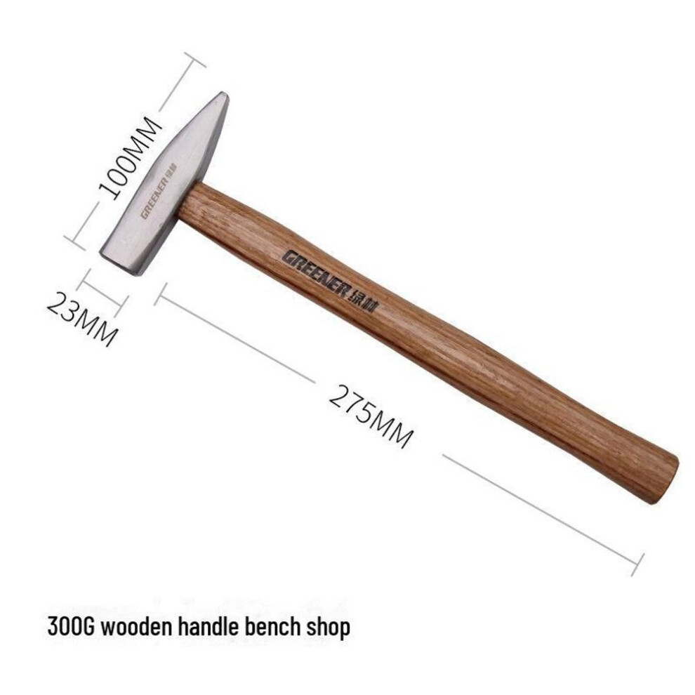 (as the picture, 300g wooden handle machinist hammer) Green Forest Electrician's Mini Hammer - Versatile Flat, Duckbill, And Sheet Metal Tool