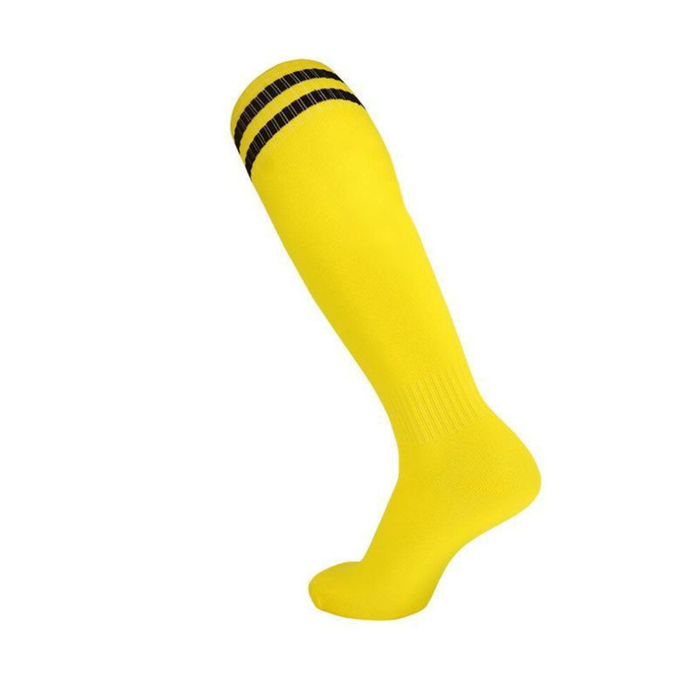 (yellow, Adult One Size) Men's High-top Breathable Thin Football Socks - Non-slip, Deodorant, Long Sports Socks For Adults And Children's Training.