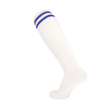 (white,blue, Adult One Size) Men's High-Top Breathable Thin Football Socks - Non-Slip, Deodorant, Long Sports Socks for Adults and Children's Training.