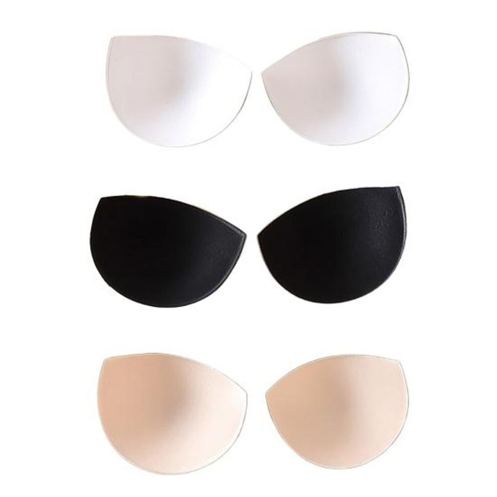 3 Pairs Women's Push Up Bra Pads Inserts Invisible Breast Enhancers Sew-in