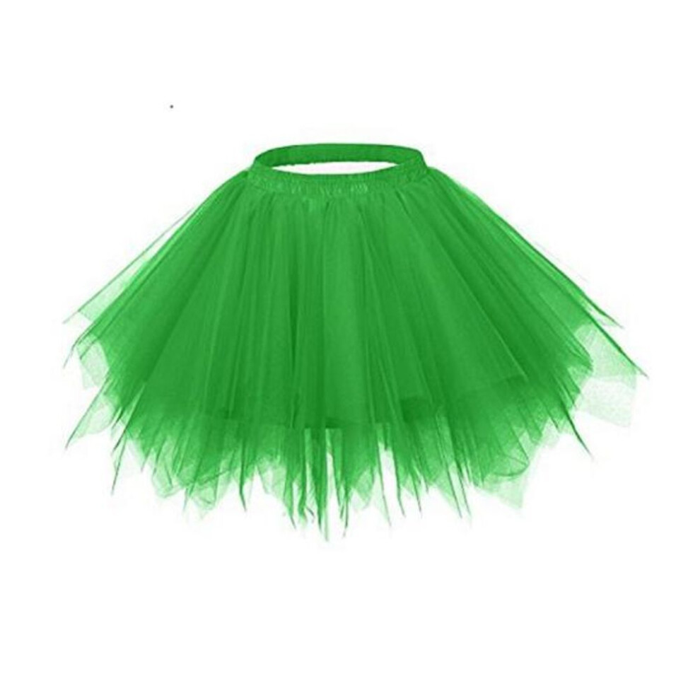 (green) Women's Tulle Skirt 1950s Vintage Adult Ballet Crinoline Tutu Skirt Fluffy Princess Petticoat Underskirt Dancing Dress For Cosplay Party Carnival