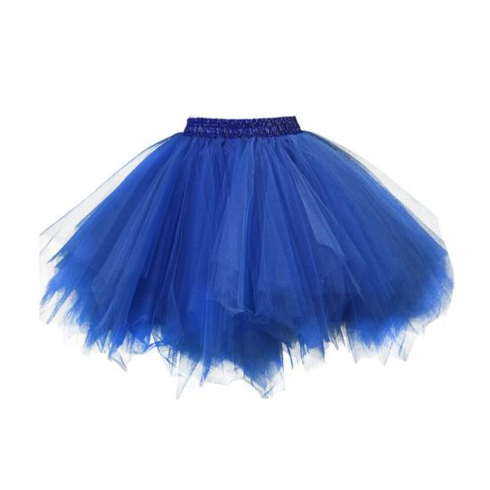 (royal blue) Women's Tulle Skirt 1950s Vintage Adult Ballet Crinoline Tutu Skirt Fluffy Princess Petticoat Underskirt Dancing Dress for Cosplay Party Carnival