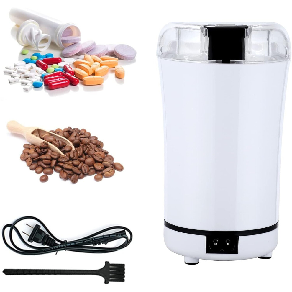 White (White) Multifunctional Electric Pill Crusher Grinder- Grind The Medicine And Vitamin Or Coffee Beans Tablets Of Different Sizes Into Fine Powder-Grin