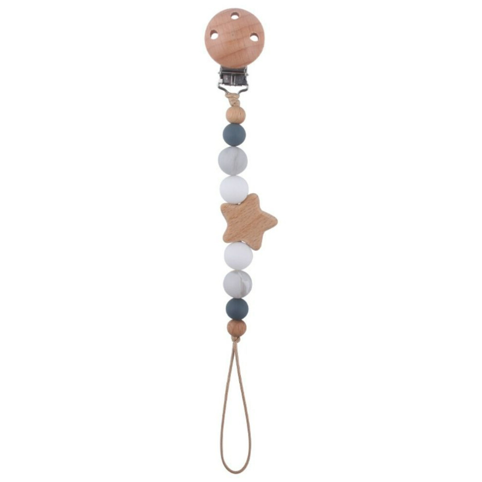 (white) Holder Clips Wood Baby Teether Toys Straps Baby Pacifier Chain Dummy Clips Pacifier Holder Clips