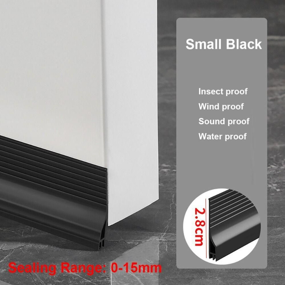 (Small Black) Insectproof Door Bottom Sealing Strip Weather Stripping Draught Excluder Door Draft Stopper
