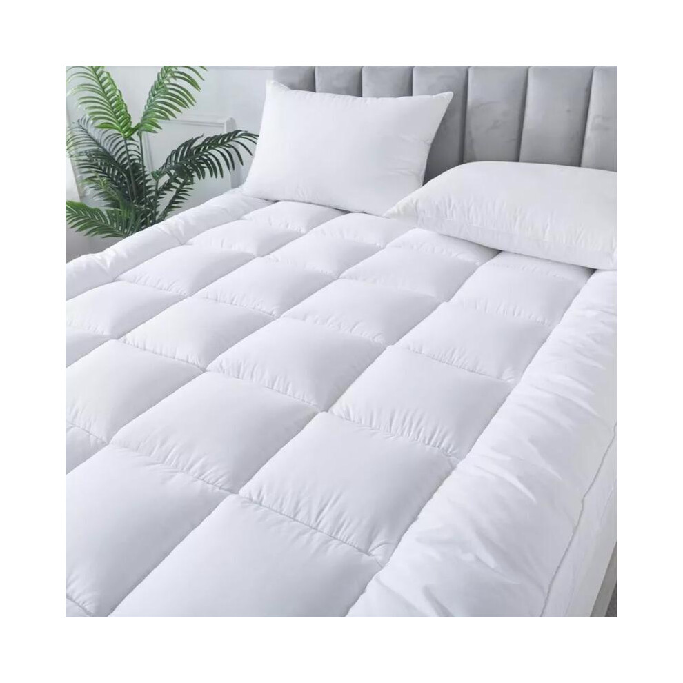 (Small Double) Luxury Mattress Topper 4-Inches 10CM Extra Thick Hotel Quality Mattresses Toppers Soft Comfy Bounce Back Bed Cover Single Double King S
