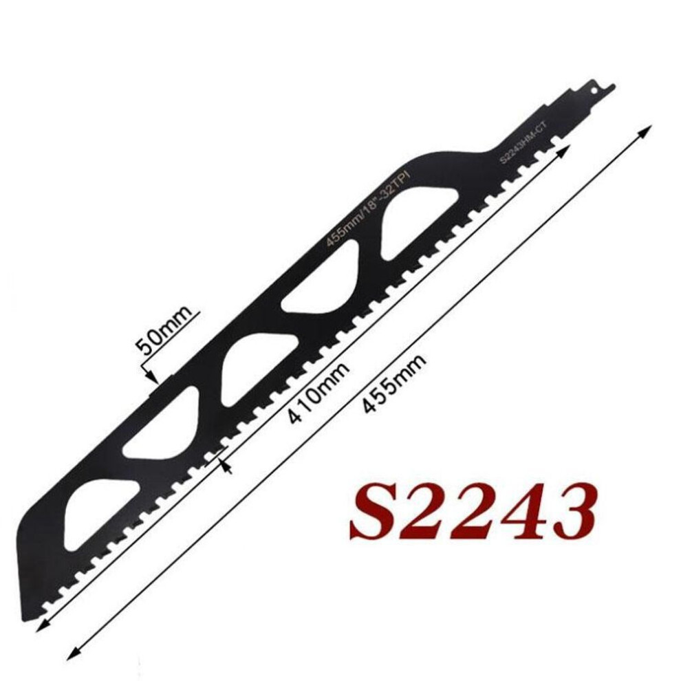 (as the picture, S2243) Tungsten Carbide Alloy Reciprocating Saw Blade Hard Alloy Saber Saw Aerated Cement Bricks Concrete Stone Demolition Cutting Tool
