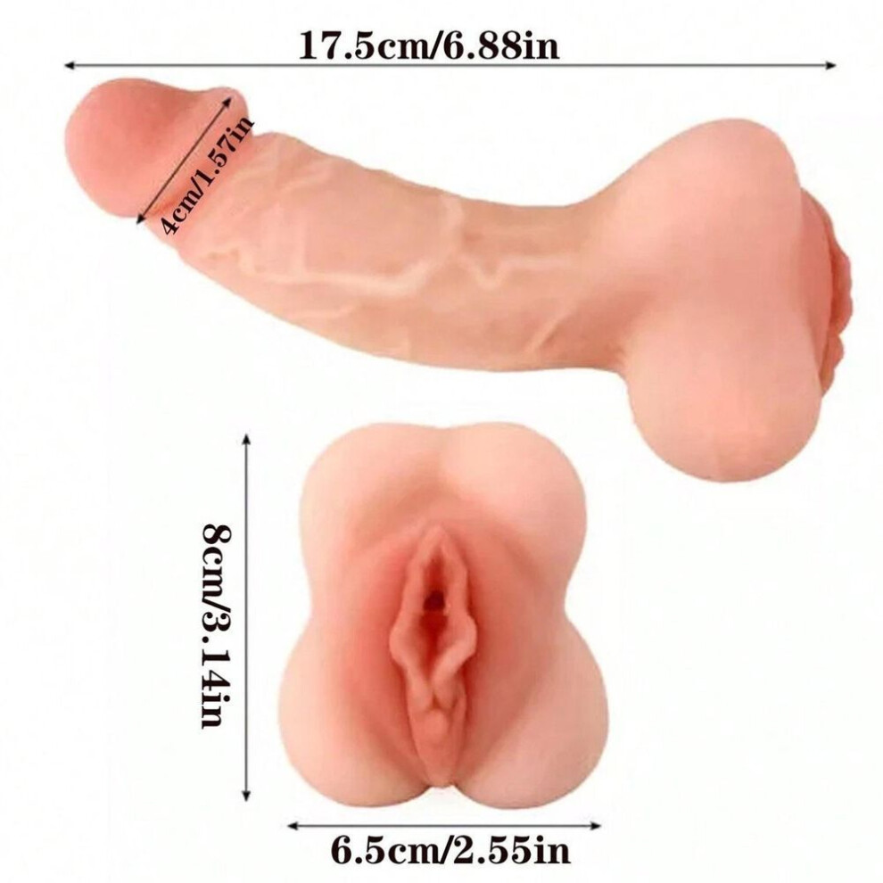 Super Soft Silicone 2-in-1 Design Realistic Dildo Realistic Vaginal Sleeve Pussy Masturbator Adult Sex Toys with Vivid Penis Sleeve Extender Adult Toy
