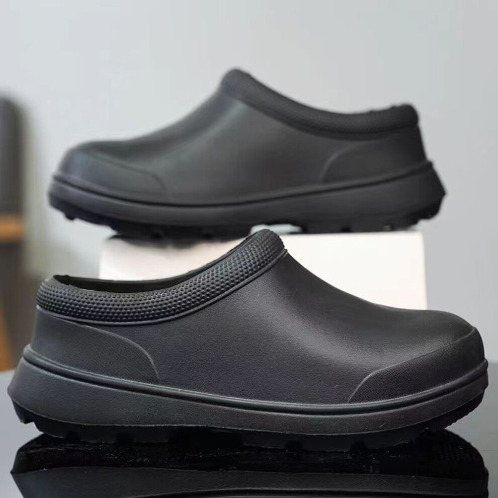 (black, 44) Kitchen Shoes Men Garden Clogs Outdoor Casual Waterproof Rain Shoes Non-slip Restaurant Work Shoes Oil proof Chef Shoe