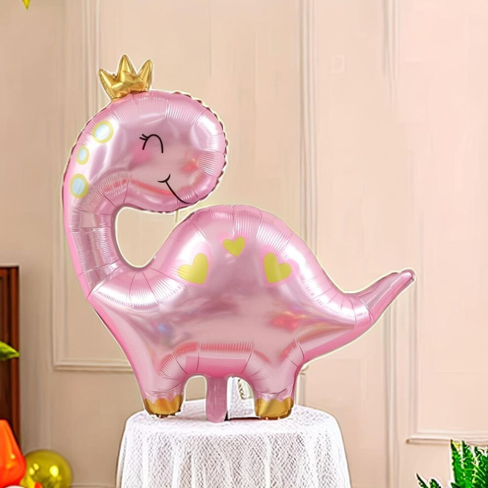 Pink Dinosaur Happy Birthday Aluminum Foil Balloon - Perfect Choice for Party Decoration and Gifts, No Need for Power Supply