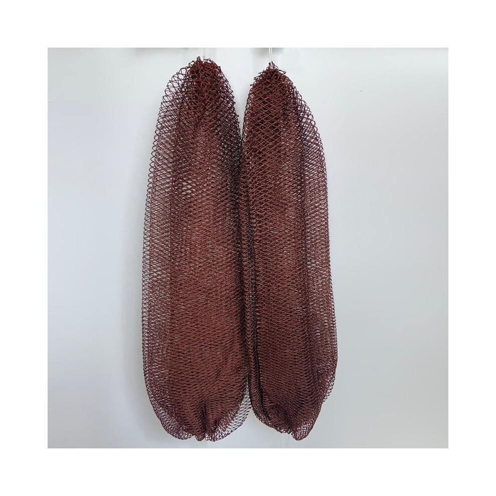 (Brown) 2 PCS Authentic African Exfoliating Bath Net Sponge