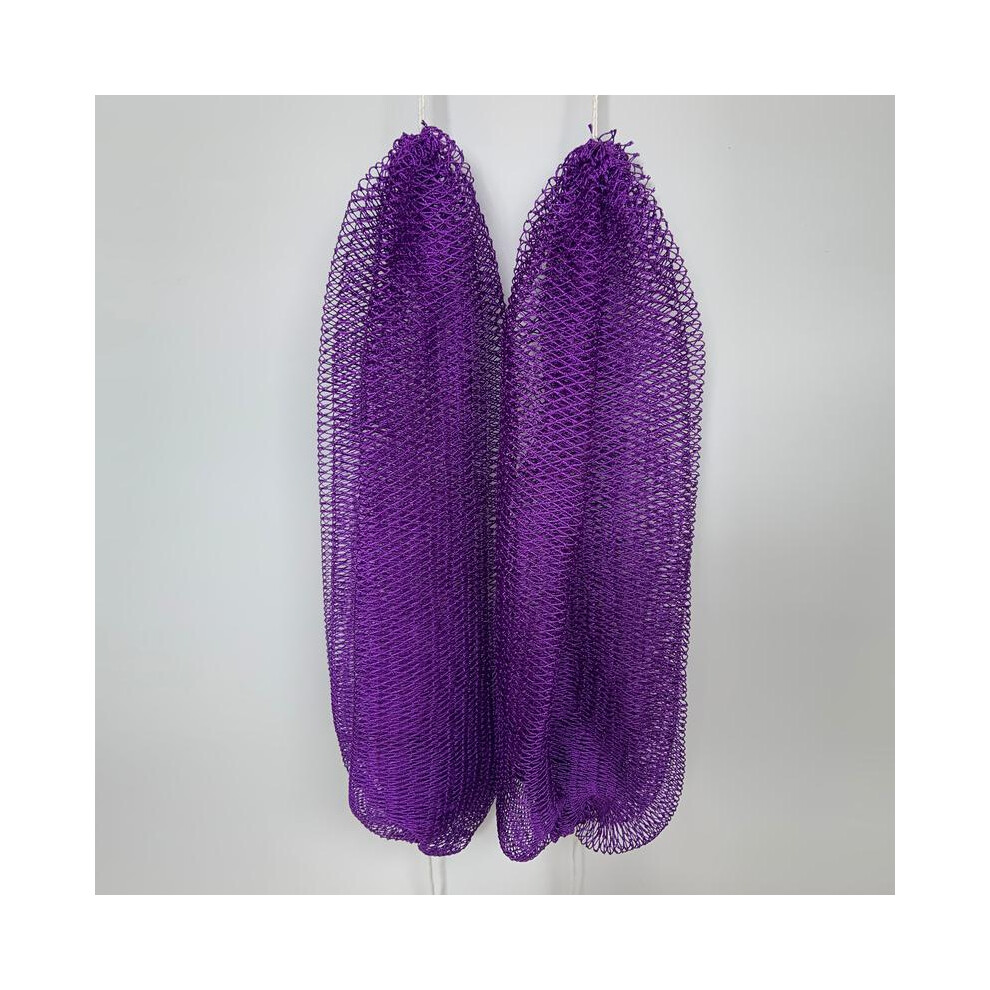 (Purple) 2 PCS Authentic African Exfoliating Bath Net Sponge