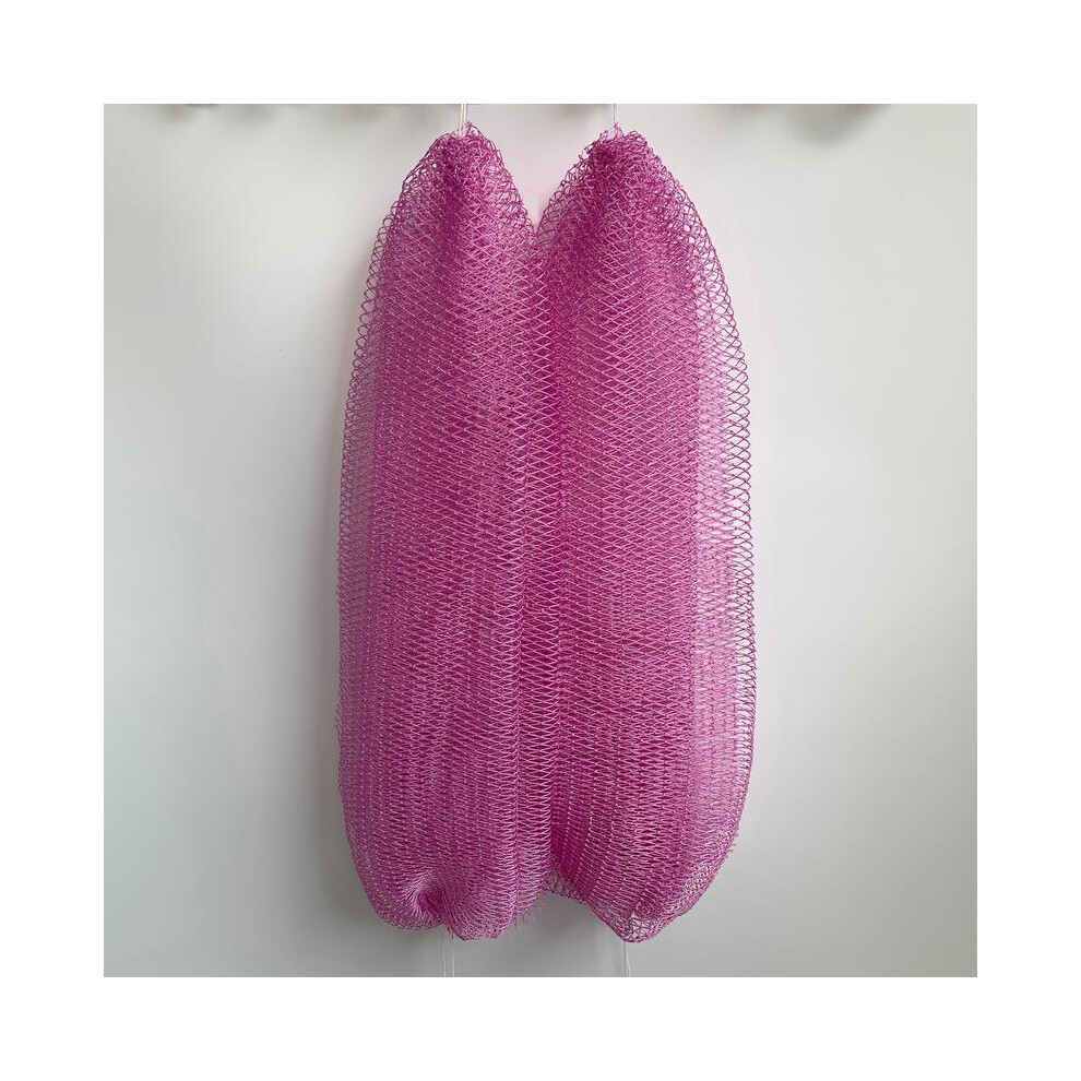 (Lavender Pink) 2 PCS Authentic African Exfoliating Bath Net Sponge