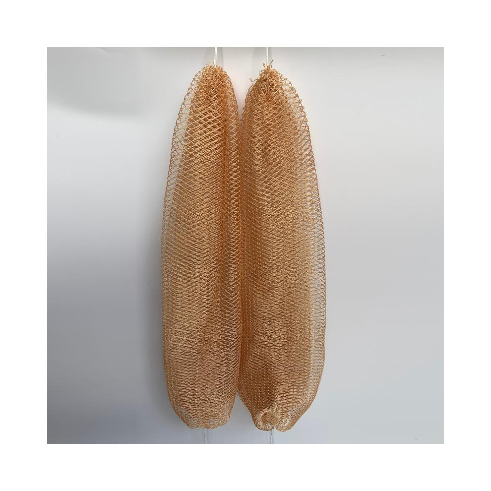 (Champagne) 2 PCS Authentic African Exfoliating Bath Net Sponge