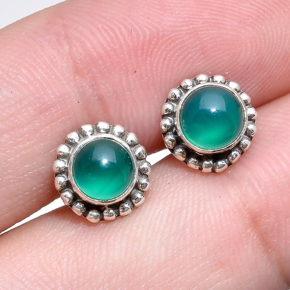 (green) Amethyst, Lapis, Garnet Silver Earring, Women Jewelry, 925 Sterling Silver Handmade Jewelry, Silver Stud Earring