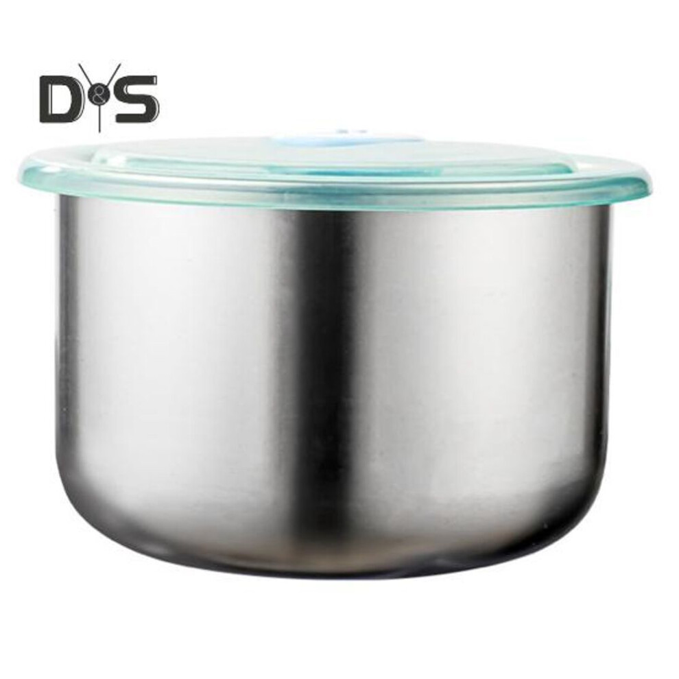 Stainless Steel Food Storage Bowl with Sealed Lid Airtight Multifunctional Portable Round Steamed Egg Meal Container Kitchen Supplies