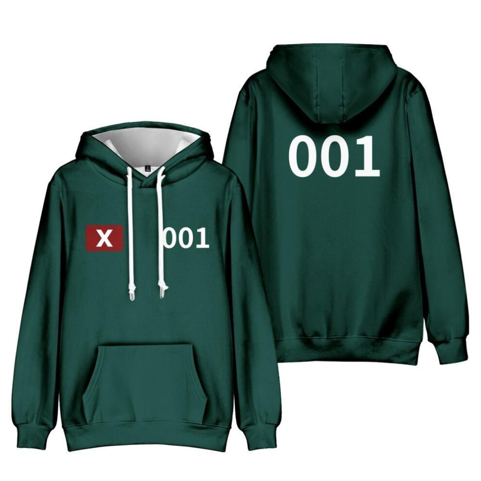 (L, as the picture) Squid Game Unisex Cartoon Hoodies Tie Dye Hoodie Streetwear Hooded Sweatshirt Men Women Cosplay Sports