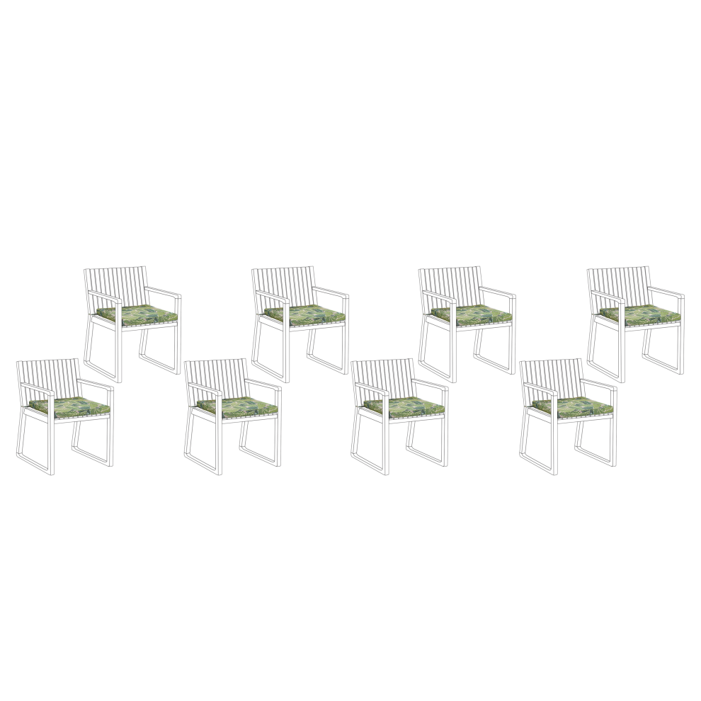 Set of 8 Garden Chair Cushions SASSARI 46 x 46 cm Light Green