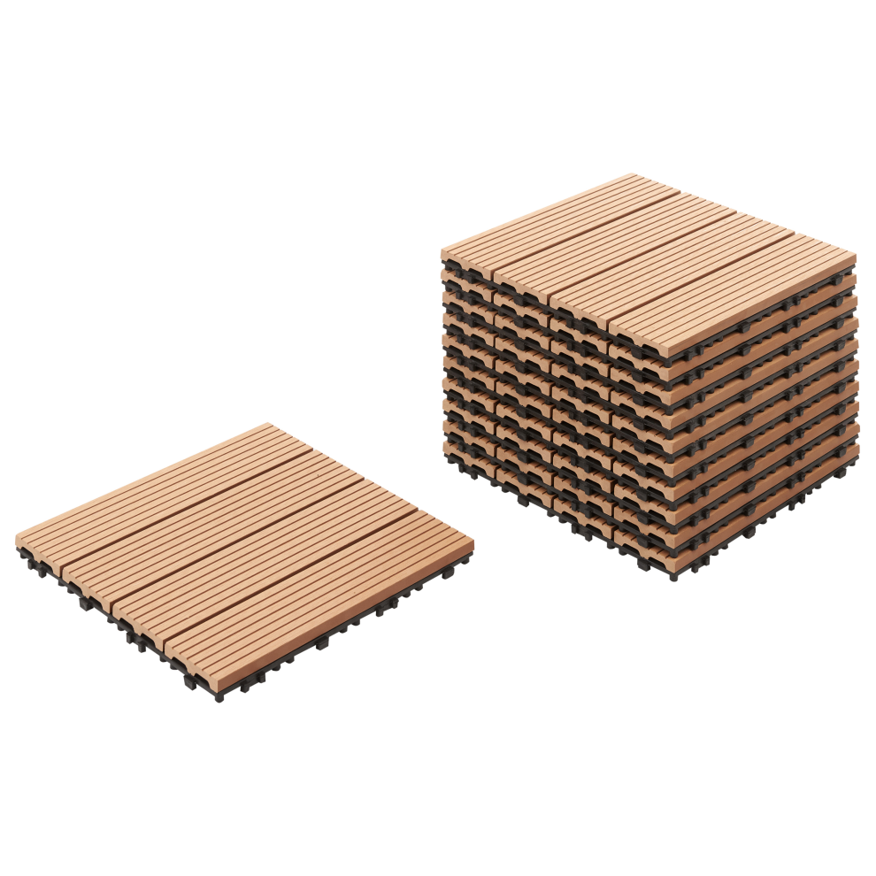 Outdoor Flooring ATELETA Wood-Plastic Composite (WPC) Light Brown