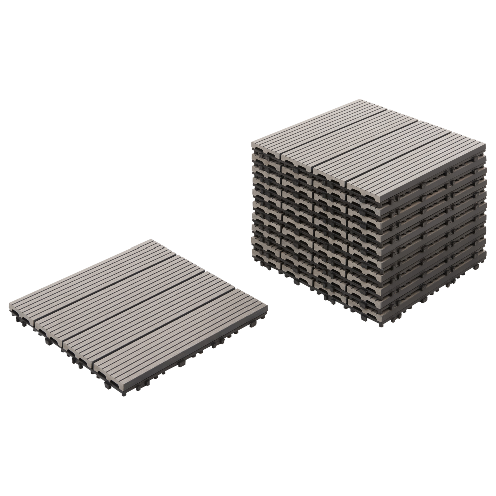 Outdoor Flooring ATELETA Wood-Plastic Composite (WPC) Grey