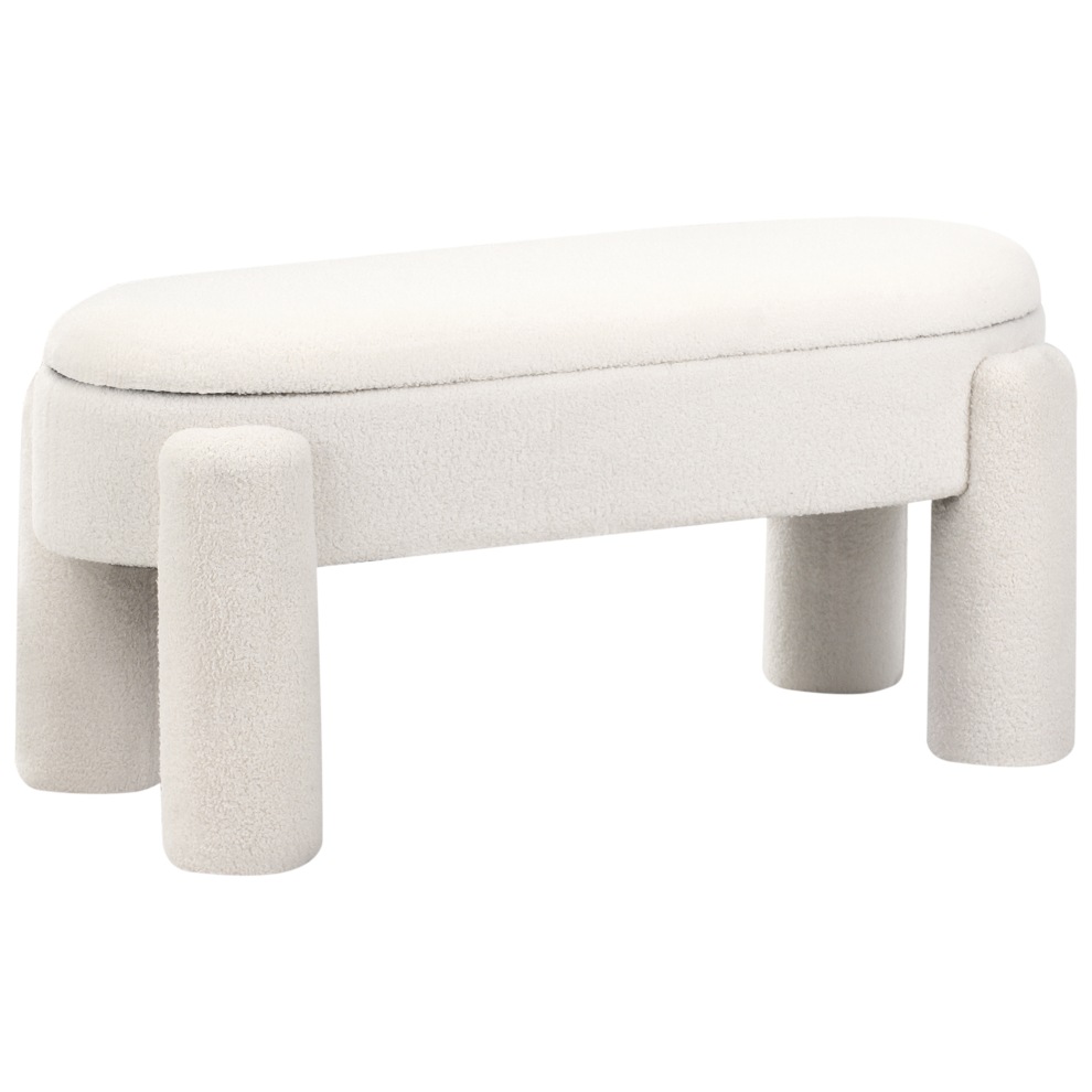 Storage Bench OAKLEY Boucle Off-White