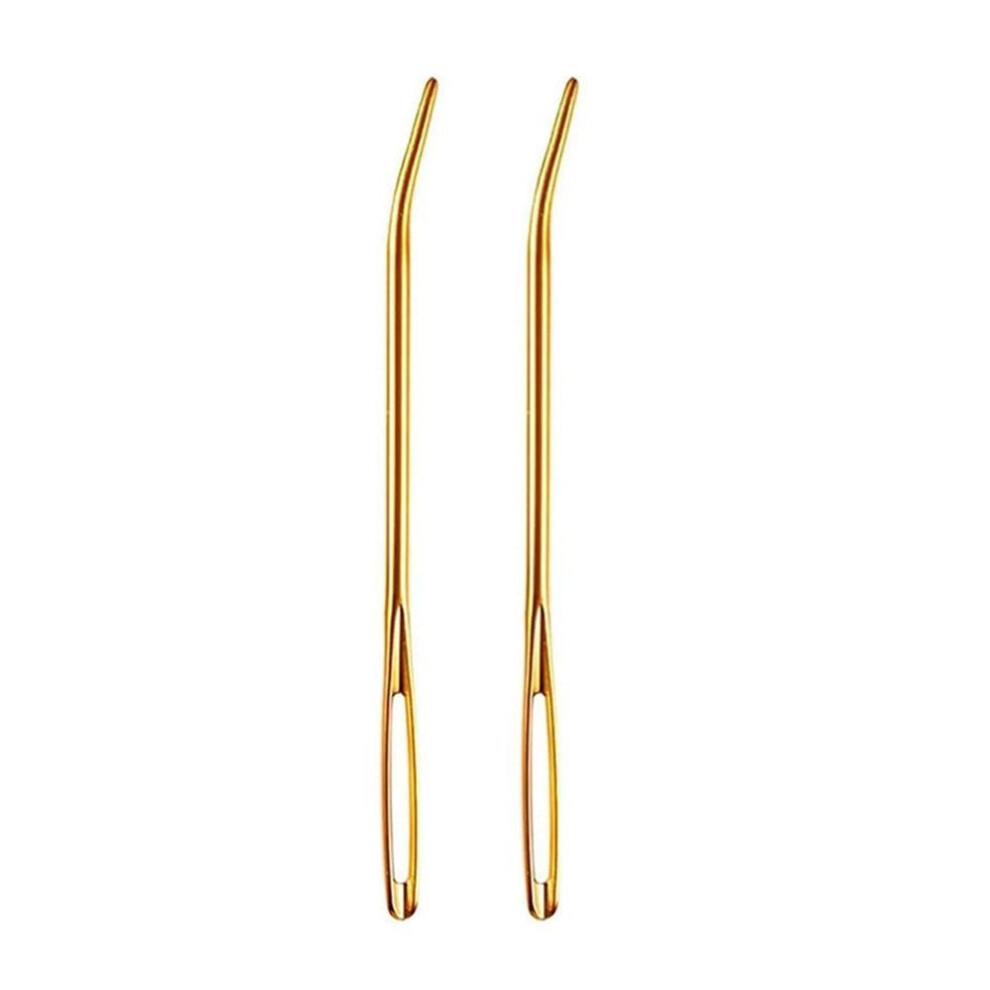 (gold) Sewing Needle Set Large Eye Needle Embroidery Bent Needle Yarn Darning Needle for Wool Sewing Knitting Crocheting