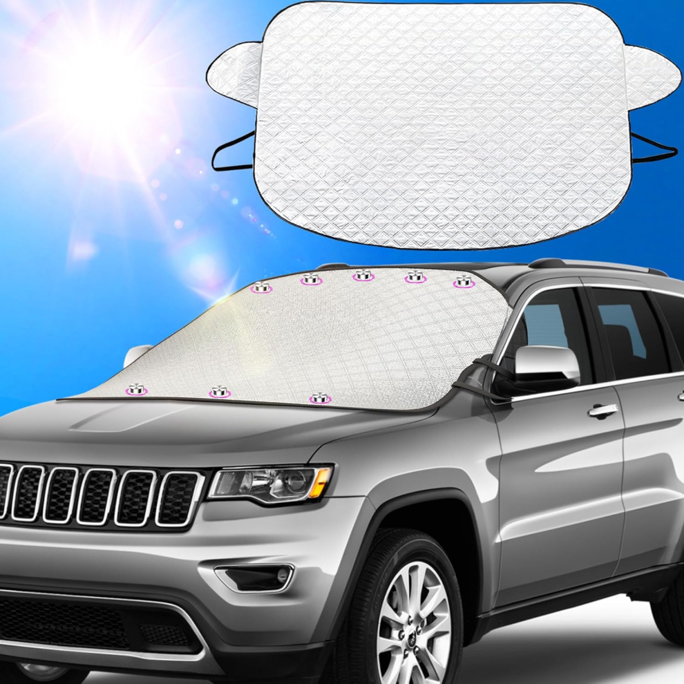 Car Windshield Sun Shade, Front Window Sunshades, Car Windscreen Sunshade, Heavy Duty Ultra Thick Blocks UV Rays Sun Vi-image-OPC-PHCZJTW-NEW