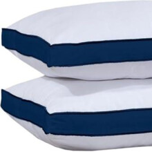(NAVY, Pack of 1) Premium Egyptian Cotton Box Pillows (ALL Packs) – Extra Fluffy, Hypoallergenic & Breathable | Hotel Quality