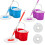 (RED) 360 Floor Magic Spin Mop Bucket Set with 2 Microfiber Dry Mop Heads - Adjustable Cleaning - Plastic 2