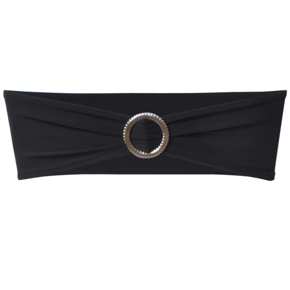 Vidaxl () New 25Pcs White//Bordeaux/Creme Stretchable Chair Band With Diamond Buckle Black/White