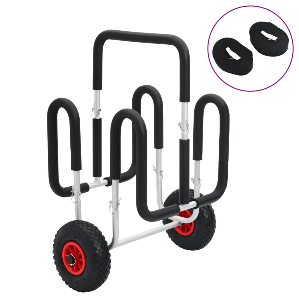 (67 x 48 x 89 cm) vidaXL 1/2x Kayak Trolleys Aluminium Boat Trailer Canoe Carrier Transport Cart