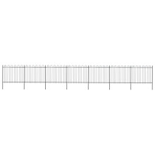 vidaXL Gartenzaun mit Rundbogen Stahl 1172 x 150 cm Schwarz