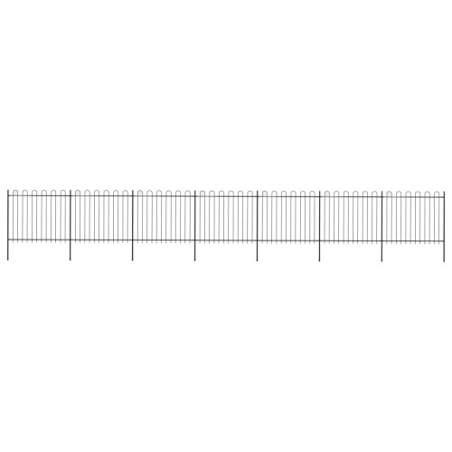 VidaXL vidaXL Gartenzaun mit Rundbogen Stahl 1172 x 150 cm Schwarz