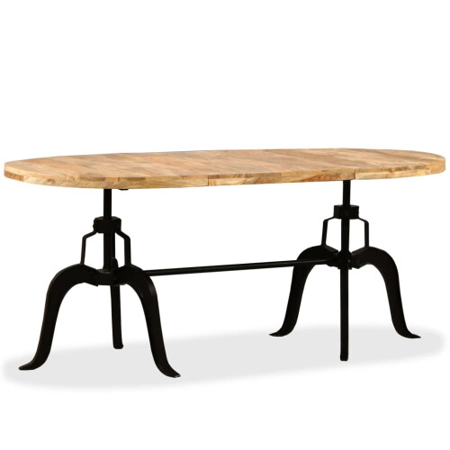 VidaXL (brown) vidaXL Dining Table Kitchen Dining Room Table Solid Reclaimed Wood Steel Leg