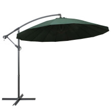 (green) vidaXL Hanging Parasol Aluminium Pole Outdoor Umbrella Canopy Garden Sunshade
